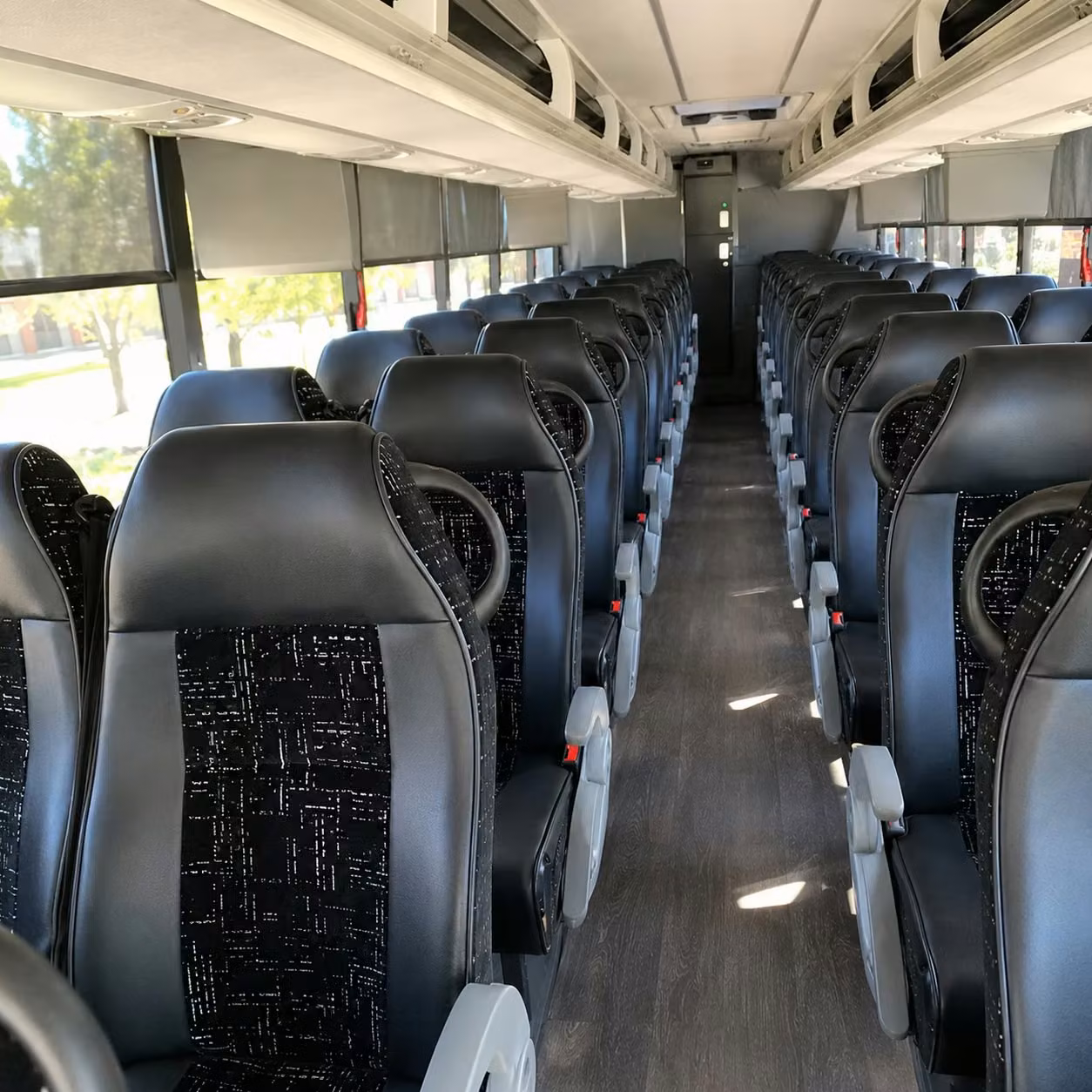 mcallen charter bus rental interior